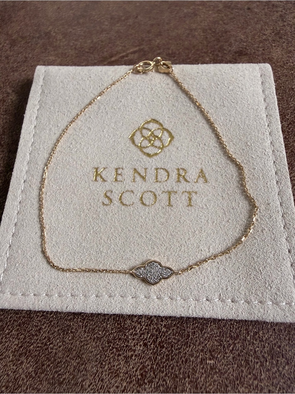 Kendra Scott Fine Jewelry Abbie 14k Yellow Gold Pave Delicate Chain Bracelet